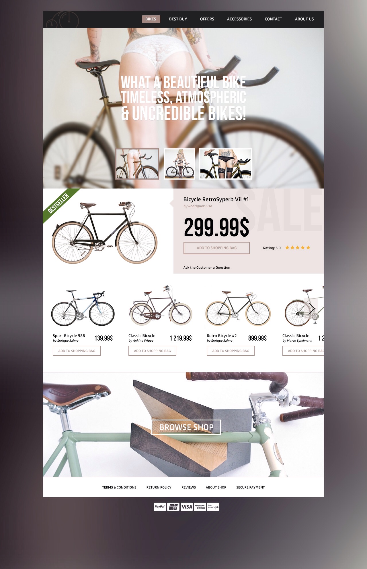 Bicycle Shop Web Template