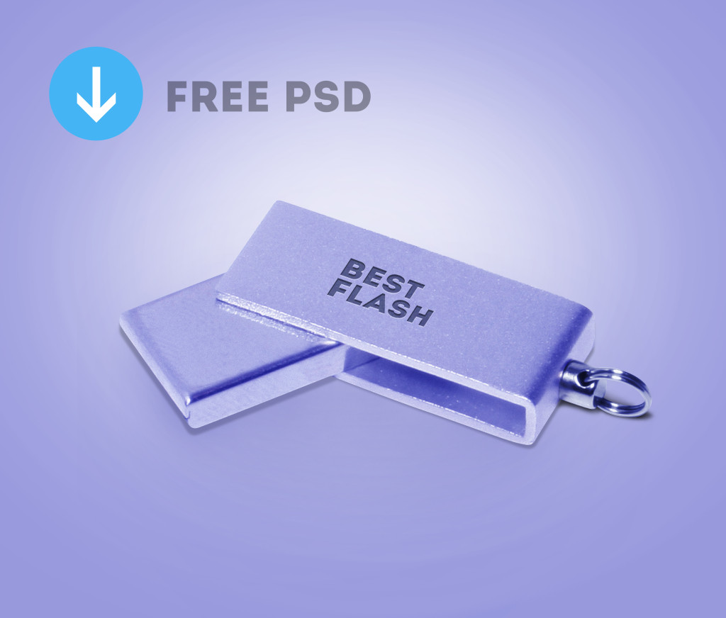 purple flash drive mockup psd free