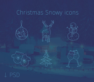 christmas thin free icons new year psd