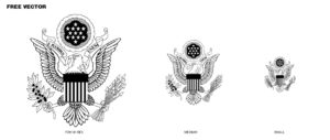 USA emblem, coat of arms US, eagle, black and white, free, vector