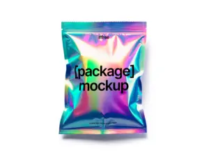 holographic package mockup free psd