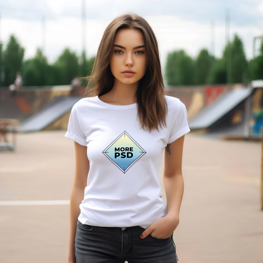 t-shirt mockup clothes free on girl