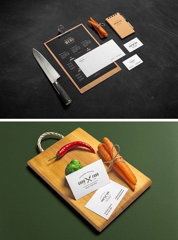 restaurant, cafe, kitchen branding free mockup