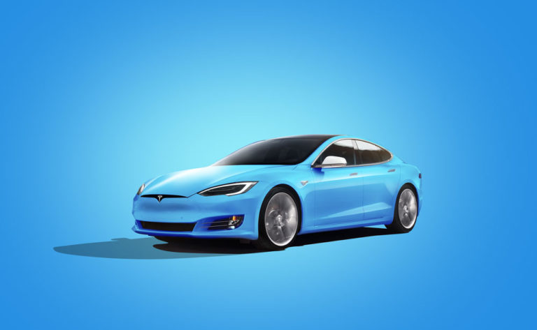 Download Tesla S car branding mock up