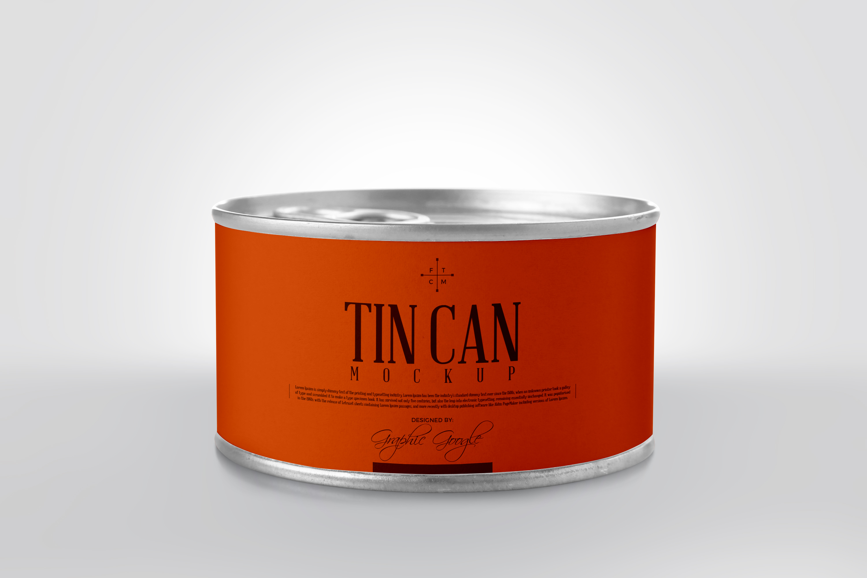 Download Tin can package free mockup