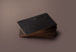 free business card mockup dark style black vip luxury style