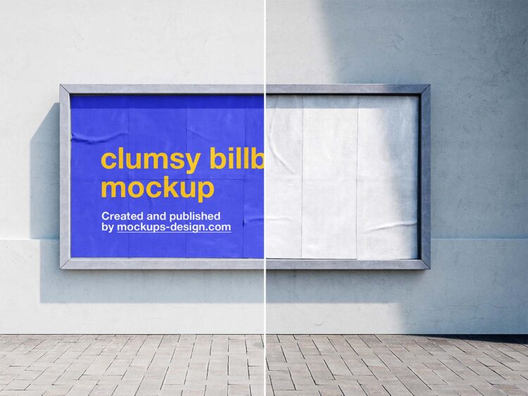 wall billboard mockup free
