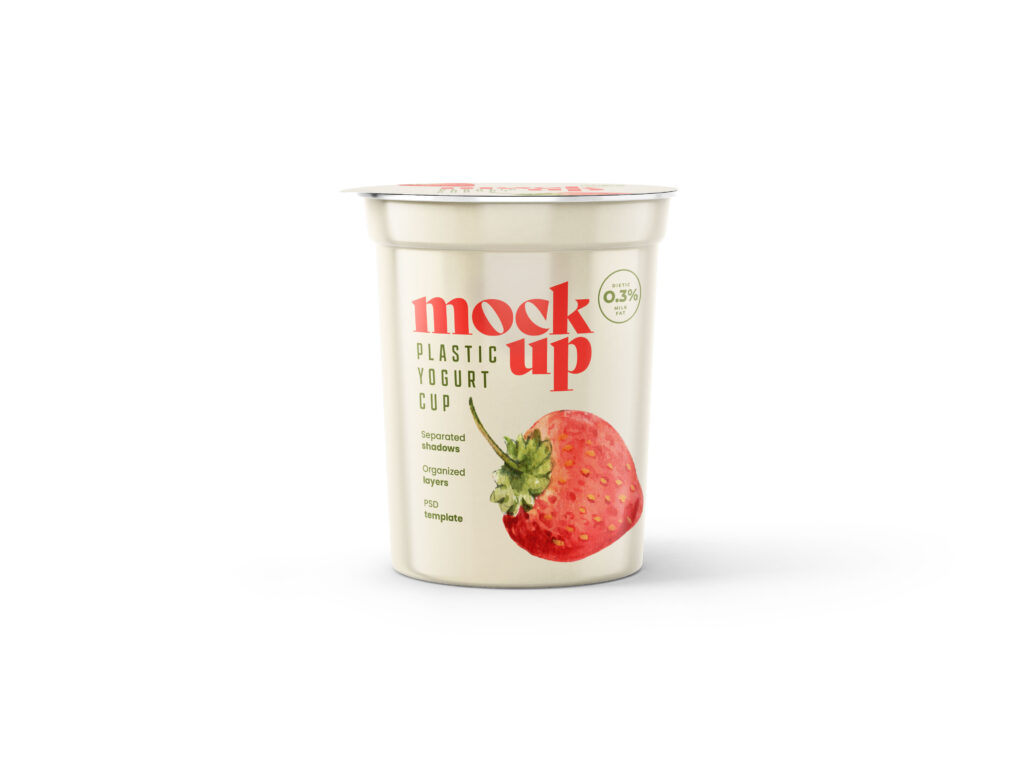 plastic cup yogurt mockup free download