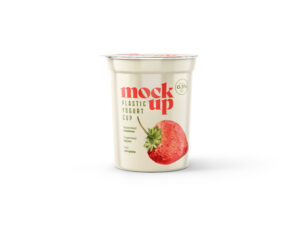 plastic cup yogurt mockup free download